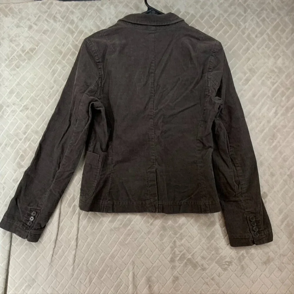 J Crew Womens 6 Corduroy Blazer Jacket Dark Brown Button Front 100% Cotton - Picture 11 of 15